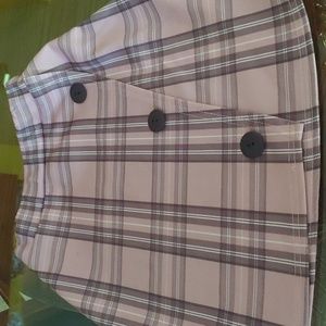 Pretty Little Things plaid skirt . brown and pink. Size small.